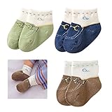StylesILove Adorable Baby Boy Non Slip Cotton Socks 3 pairs (0-12 Months)