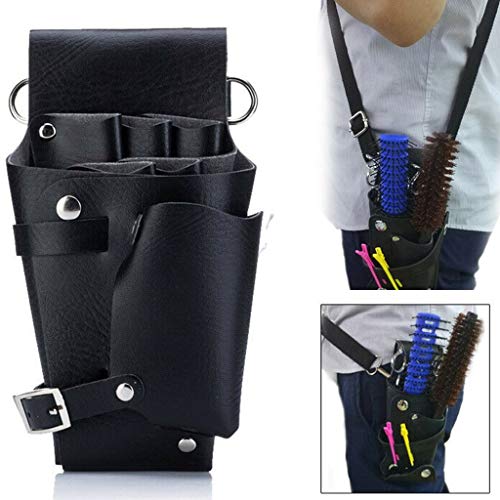 Transser Stylist Leather Rivet Scissors Comb Pouch Holder Holster - Barber Hair Salon Hairdressing Shears Shoulder Bag Hairstylist Tools Storage Organizer - Thumbnail 7