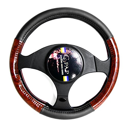 Black Universal Steering Wheel Cover Deluxe fits 15.5 16 inch Large