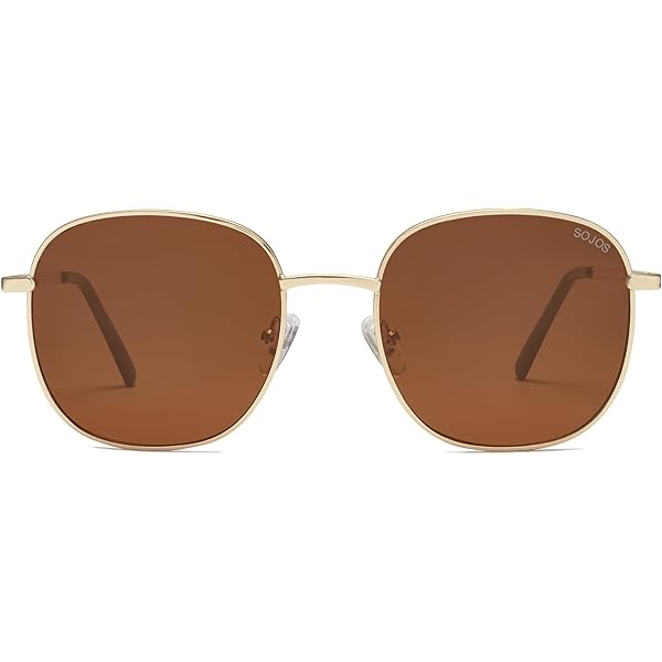 Classic Trendy Square Sunglasses Cute Big Frame Gold Shades Amazon.com: SOJOS Classic Trendy Square Sunglasses for Women  main image 2