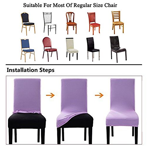 smiry Velvet Stretch Dining Room Chair Covers Soft Removable Dining Chair Slipcovers Set of 2