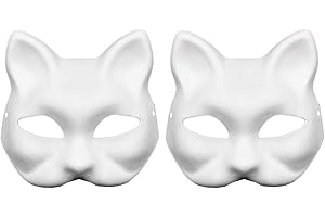 Aqearl Masquerade Masks - DIY Paper Mache Craft Mask, White, Paintable