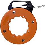 Vanitek 100 Foot Reach, Spring-Steel Fish Tape Reel, with High Impact Case, for Electric or Communication Wire Puller