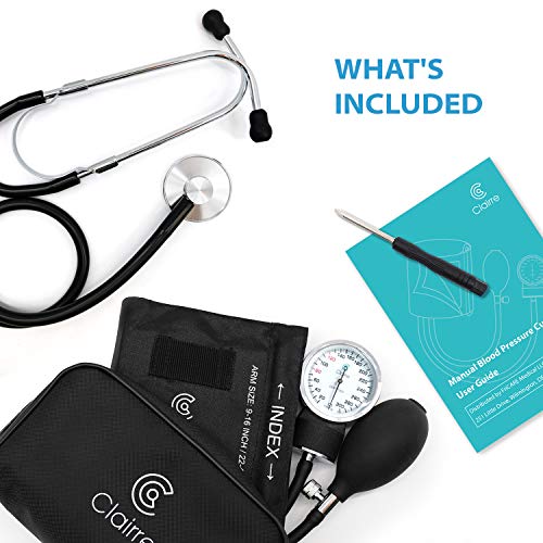Clairre Professional Sphygmomanometer Manual Blood Pressure Cuff and