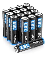EBL 16 Pack 1200mAh 1.5V Lithium AAA Batteries - High Performance Constant Volt for Flashlight, Temperature Monitor, Smart Door, High-Tech Devices(Non-Rechargeable)