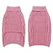 SCIROKKO Turtleneck Small Dog Sweaters - Classic Cable Knitwear Winter Coat for Small Medium Dogs Male Female Puppy Dog Cold Weather Clothes Girls Boys, Light Pink, S