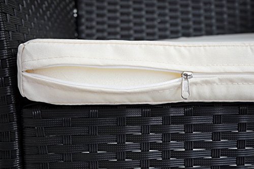 Mendler Halden, Sitzbank Bank - anthrazit, Kissen Creme – Bild 6