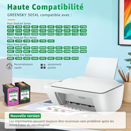 305 305XL Compatible Cartridge HP 305 XL for HP DeskJet 2700 2722e 2723e 2820e 4100 4110 4120 for HP Envy 6032e 6020e 6000e 6000 Envy Pro 6420 6430 64322 305 Ink XL Color Black
