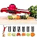 Mandoline Vegetable Slicer Cutter Chopper,JungleArrow 6 in 1 Interchangeable Blades with Peeler with Food Catch Tray