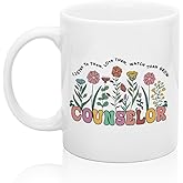 XQLZY Counselor Coffee Mug, Counselor Floral Tea Cup, Counselor Appreciation Gifts, Counselor Graduation Gifts for Women, Back To School present for Counselor, Counselor Birthday present