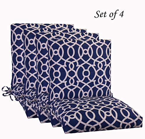 Comfort Classics Inc. Set of 4 Outdoor Patio Dining Chair Cushion, Fretwork 20″x 44″ ...