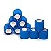 2-inch x 5yards Self-Adhesive Bandage Rolls 10-Pack Bundle - Strong Elastic Self Adherent Cohesive Tape - Blue Wrap Bandages for Wrists and Ankles - Wrap Bandage Pack - Self Sticking Elastic Bandage