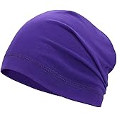 Lightweight Cotton Beanie, Breathable Thin Sleep Hats, Skull Caps for Running Cycling Hiking Fishing
