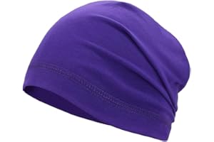 SRLLBBY Lightweight Cotton Beanie, Breathable Thin Sleep Hats, Skull Caps for Running Cycling Hiking Fishing