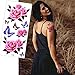 Lady Up Flower Temporary Tattoos Stickers for Women Teens Girls Kid 10 Sheets Muti-Colored Waterproof Roses Butterflies Body Art (90×190mm)