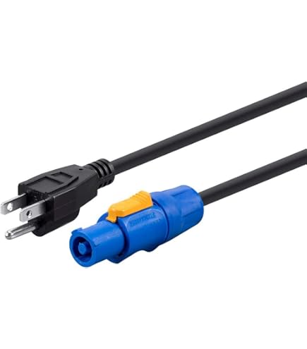 Câble d'alimentation Schuko vers Powercon 1mètre PVC 3G0.75mm² (Neuf