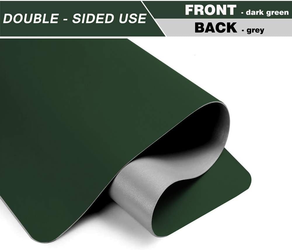 BUBM Desk Pad Protector 35.4" x 17", PU Leather Desk Mat Blotters Organizer with Comfortable Writing Surface(Dark Green) : Office Products