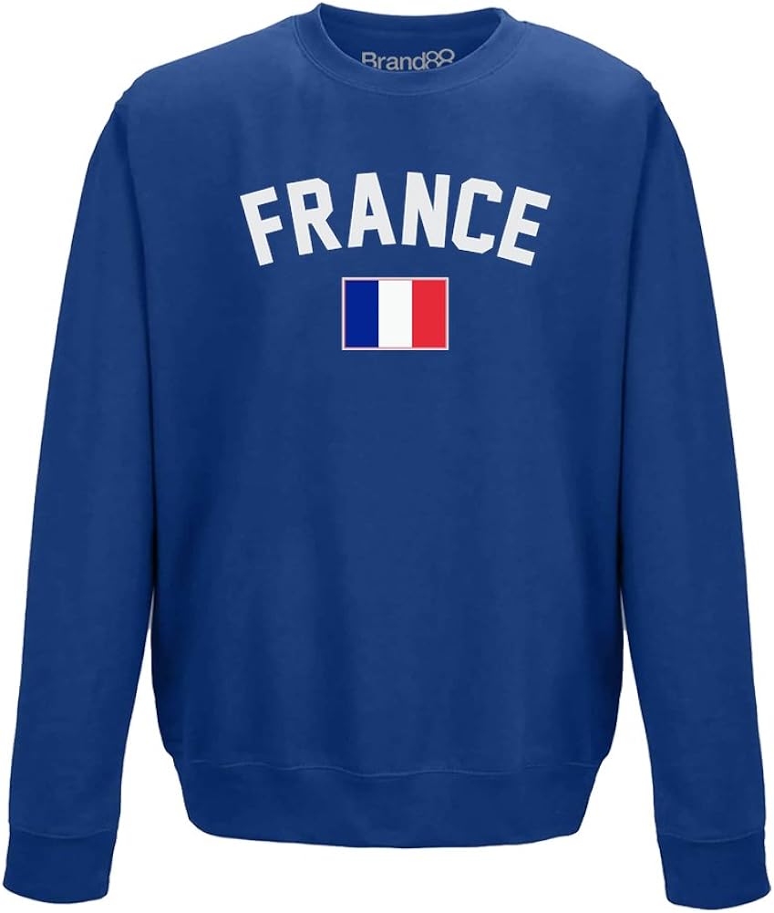 France Fan, Sweatshirt Imprimé Adultes Bleu 2XL = 132cm Amazon.fr
