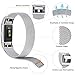Find-MyWay Compatible with Fitbit Charge 2 Band,Charge 2 Accessories Bracelet Women Men Wristbands Strap Rose Gold Silver Compatible for Charge 2 Fitness Tracker