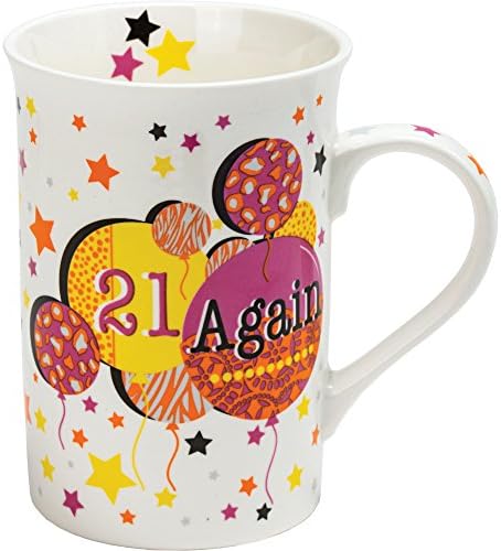 Tea Party 12 Oz 10.5 x 8cm Fine China "tea Party 21 Again" Mug