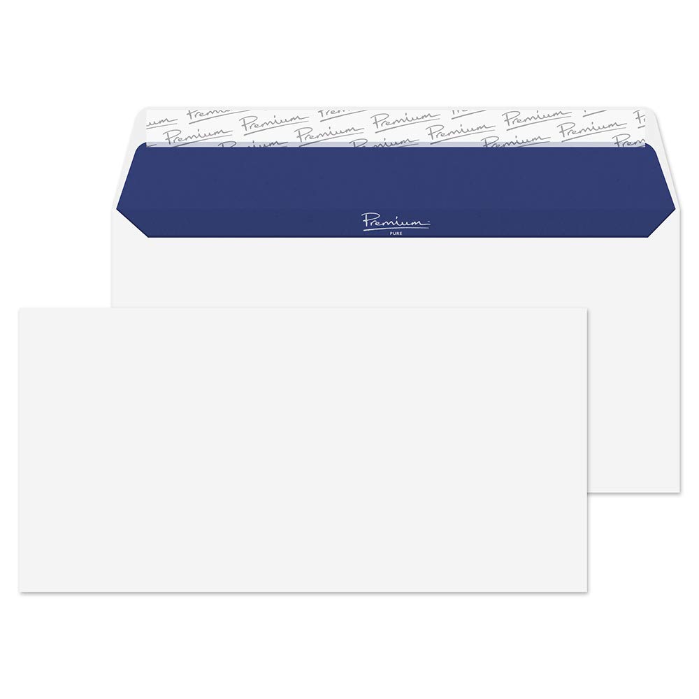 Blake Pure DL 110 x 220 mm 120 gsm Recycled Peel & Seal Wallet Envelopes (RP81255) Super White Wove - Pack of 50