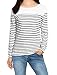 Allegra K Women's Slim Fit Long Sleeve Striped T-Shirt Round Neck Tops Small Dark Blue