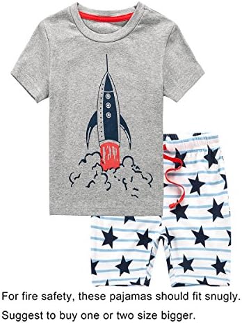 Herimmy Little Boys Cute Print Pajamas Set Toddler Kids Sleepwear Pjs by (Rocket/3T)