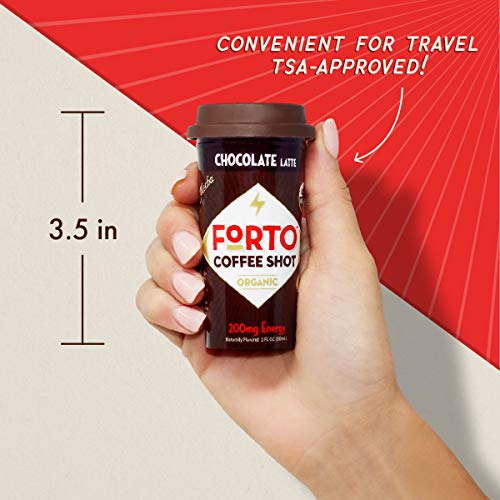 FORTO Coffee Shot - 200mg Caffeine, Chocolate Latte, Ready-to-Drink on the go, High Energy Cold Brew Coffee - Fast Coffee Energy Boost, Single Bottle Sample