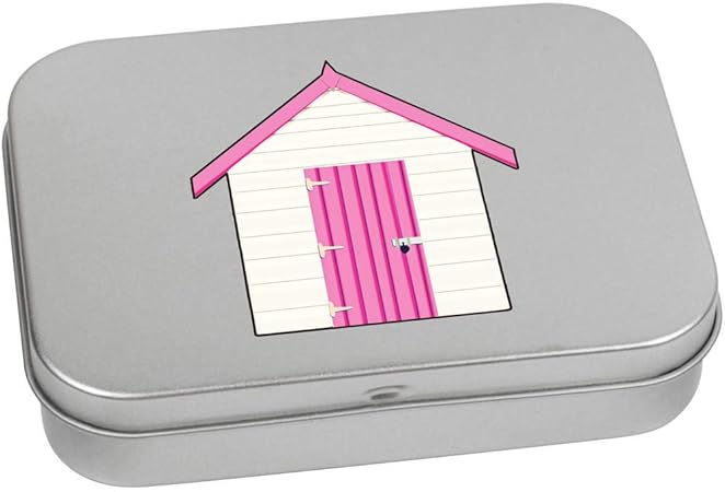 Azeeda 110mm x 80mm 'Cabaña de Playa' Caja de Almacenamiento / Lata de