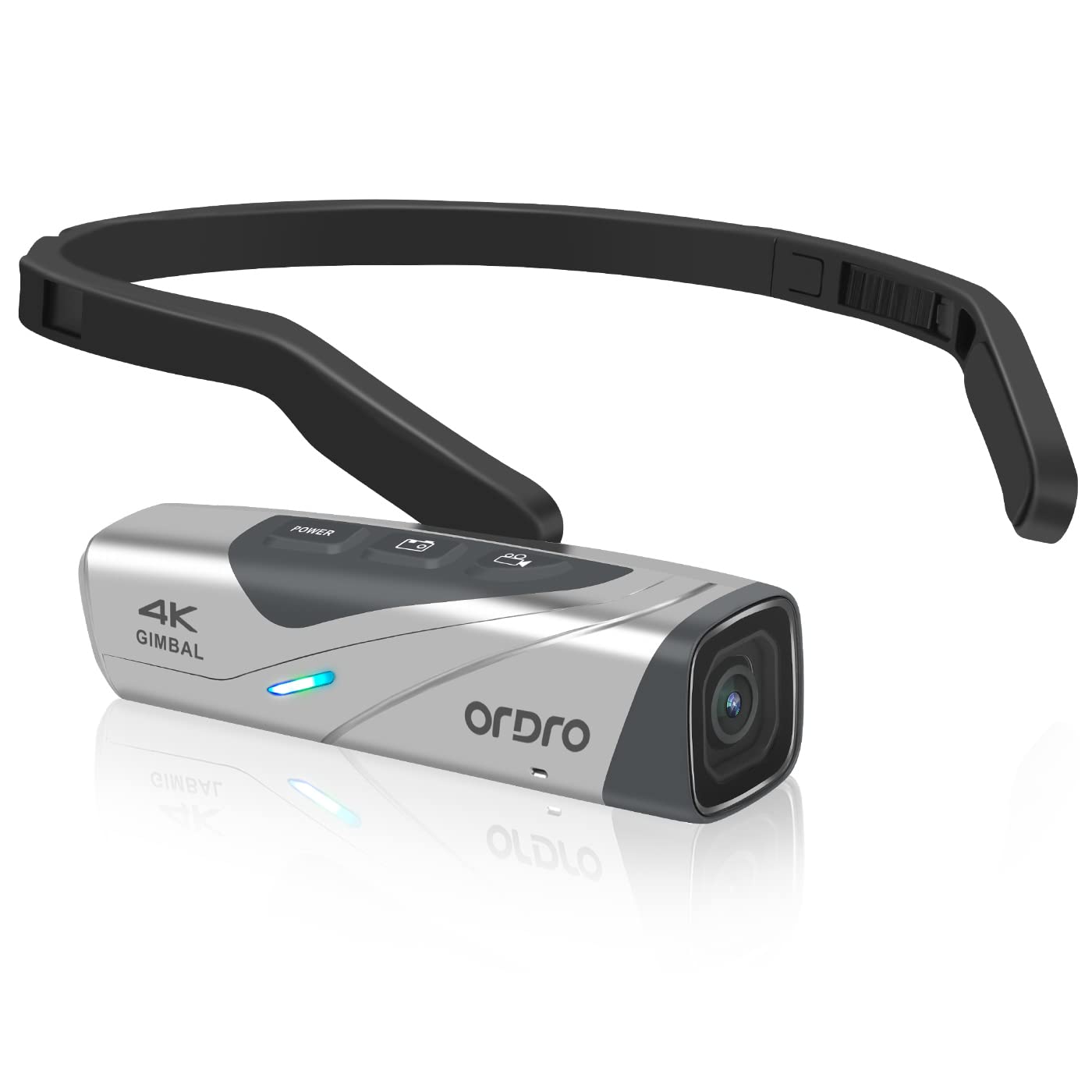 ORDRO EP8 Head Camera Vlogging Camera Youtube Video Camera- Ultra HD 4K 60fps, 2-Axis Gimbal Stabilizer, 2.4/5G WiFi, Without Remote Control & 64GB Card