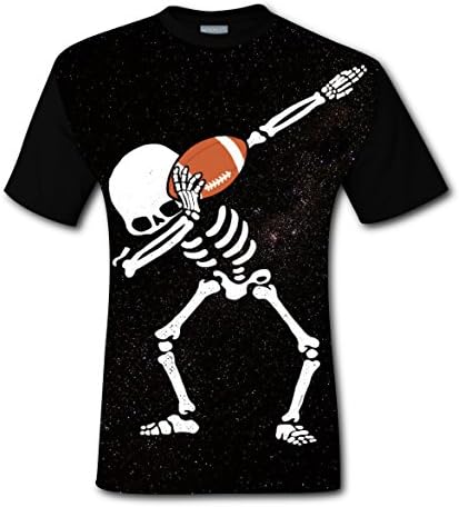 Halloween Dabbing Skeleton Football Personalized Adult Mens Short Sleeve Tee T-Shirt