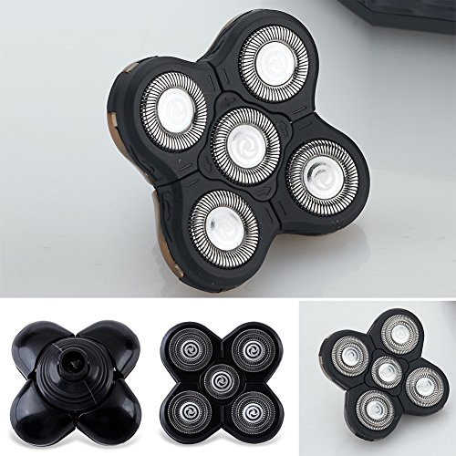 5 Blade Universal Rotary Replacement Shaver Head, Electric Shaving Head Razor Blades Replacement Head 5D,220V(BLACK)