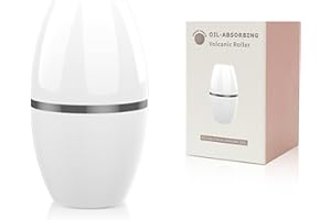 OWLKORMY Oil Absorbing Volcanic Face Roller for oily skin control of facial makeup, reusable volcanic stone facial skincare tool for mini massage at home or On-the-Go (White-Circle)