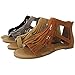 BAMBOO DINO-71S Women's Closed Back Multi Straps Flat Fringe Sandals