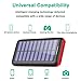 Power Bank Solar Portable Charger 24000mAh - ALLSOLAR Solar Phone Charger with 3 Fast Charging USB Port and Dual Input External Battery Pack for Android Phones and All Smartphones and More(Red)