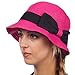 Womens 100% Paper Straw Ribbon Bow Accent Cloche Bucket Bell Summer Hat