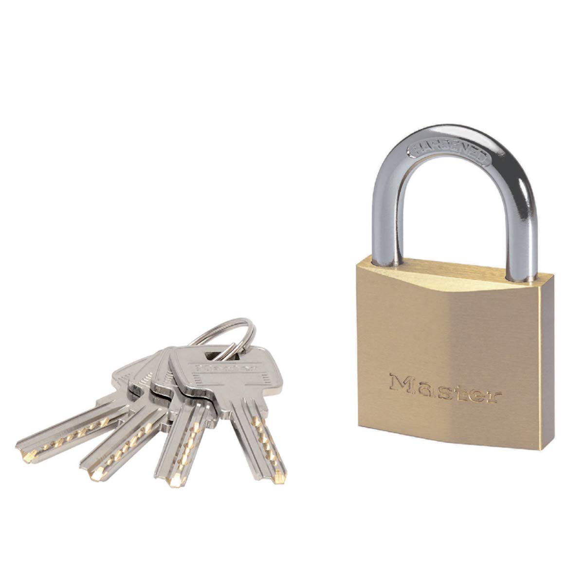 Master Lock 2950EURD Key Padlock with Extra Thick Solid Brass Body, Gold, 8,1 x 5 x 1,7 cm