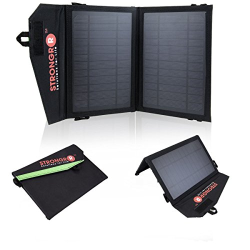 LB1 High Performance 7W Foldable Solar Charger w/ High Efficient Monocrystalline Panels Dual USB Port - 1 Ultra Fast USB Charging (2.1A) for Mp3 players, PDAs, eBooks, GPS