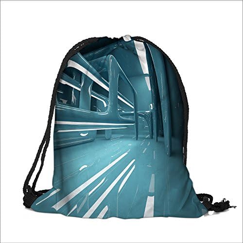 wanranhome Drawstring Backpack smooth turquoise interior d illustration d rendering 333 Woman's Men's Print Sackpack(11.8W x 15.3L INCH)