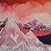 Galoker Mountains Tapestry Abstract Sunset Tapestry Red Nature Landscape Wall Hanging Tapestries for Room H51.2× W59.1inches