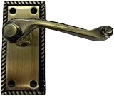 Designer Levers Georgian Roped Design Lever Door Handles Antique Brass 1 Pair