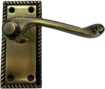 Designer Levers Georgian Roped Design Lever Door Handles Antique Brass 1 Pair