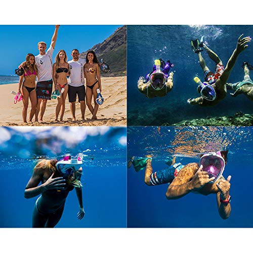 Miya Adults Swim Mask (3rd Gen), Folding Dive Mask Underwater Snorkel Set Seaview 180 Degree Wide Breath Masks Safe Waterproof Scuba Anti Fog Full Face Mask Dive Training Suitable for Adults -Gray