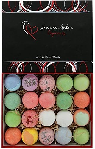 20 HUGE Joanne Arden Organics USA Vegan Bath Bombs Kit. Gifts For Women, Mom, Girls, Teens, Her - Ultra Lush Spa Fizzies - Best Gift Ideas, Premium Lush Bath Bombs Gift Set for Men Women & Kids!