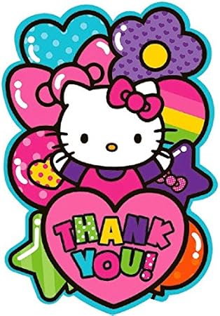 Amazon Co Jp Hello Kitty Rainbow Thank You Notes 8 ハローキティ レインボーサンキューノート 8 ハロウィン クリスマス 文房具 オフィス用品