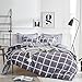 Uozzi Bedding 3 Piece Duvet Cover Set King, Reversible Printing with Brushed Microfiber, New Year gifts for Men, Women, Kids, Teens, Family (Black& White Plaid, King)