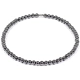 Drkao Magnetic Therapy Hematite Necklace, Hematite Magnet, Pain Relief, Support The Immune System, Magnet Necklace, Relieve Stress and Frustration, Health Gifts for Family