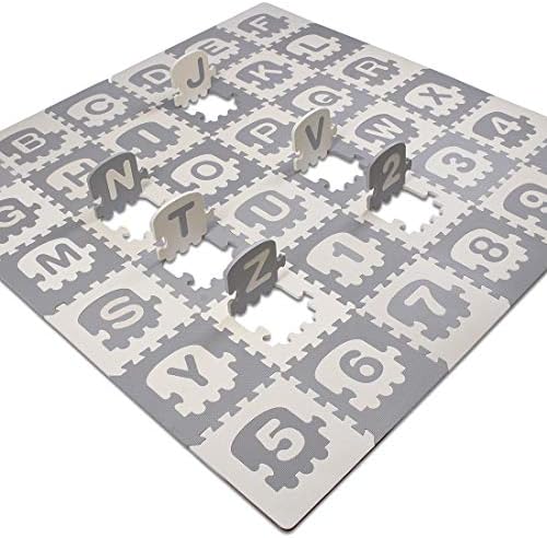 grey and white playmats