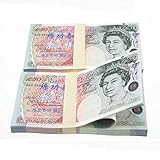 Pound $50X100 Pcs Total $5,000 Dollar Currency Props Money Bills Real Looking New Style Copy Double-Sided Printing - for Movie, TV, Videos, Advertising & Novelty