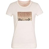 Armani Exchange Women's Box Logo Sequin Tee, Vegas, Small